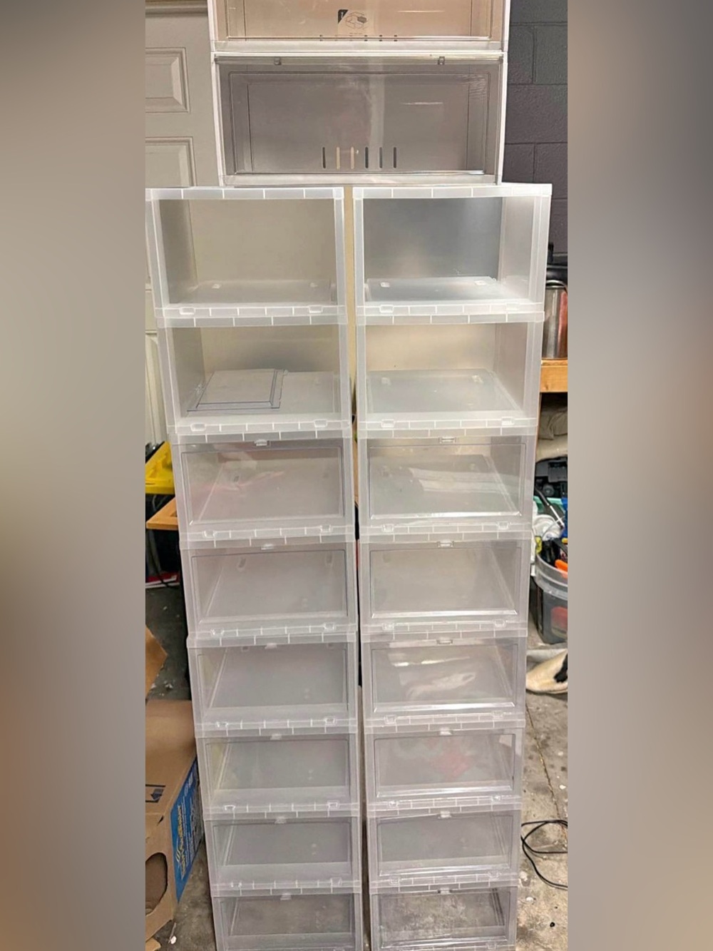 Clear Stackable Plastic Storage shoe Drawers - Translucent Organizer